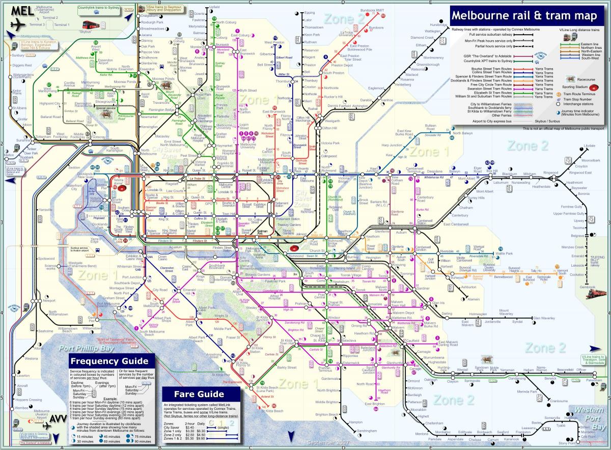 Mapa de transporte de Melbourne